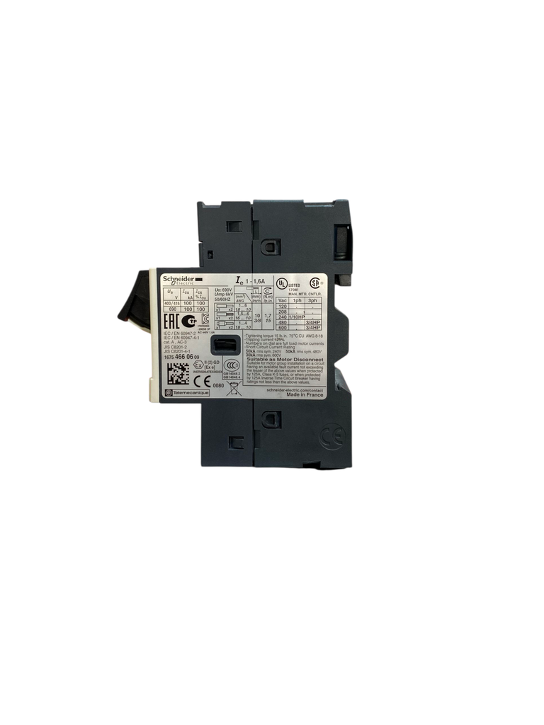 GUARDAMOTOR 1-1.6 AMP. 100kA@240V. DE BOTONE 