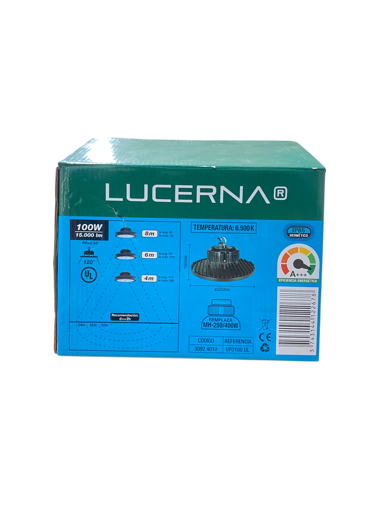 LUMINARIA LED REDONDA INDUSTRIAL 100 W 6.500°K 100-277 V 150 LM/W