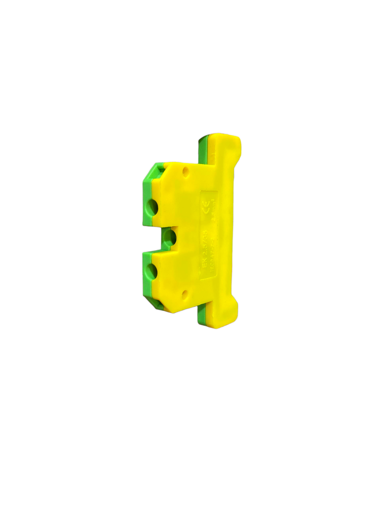 BORNERA 2.5mm RIEL SIMETRICO PARA CABLE 14 EK2.5/35 AMARILLA CON VERDE