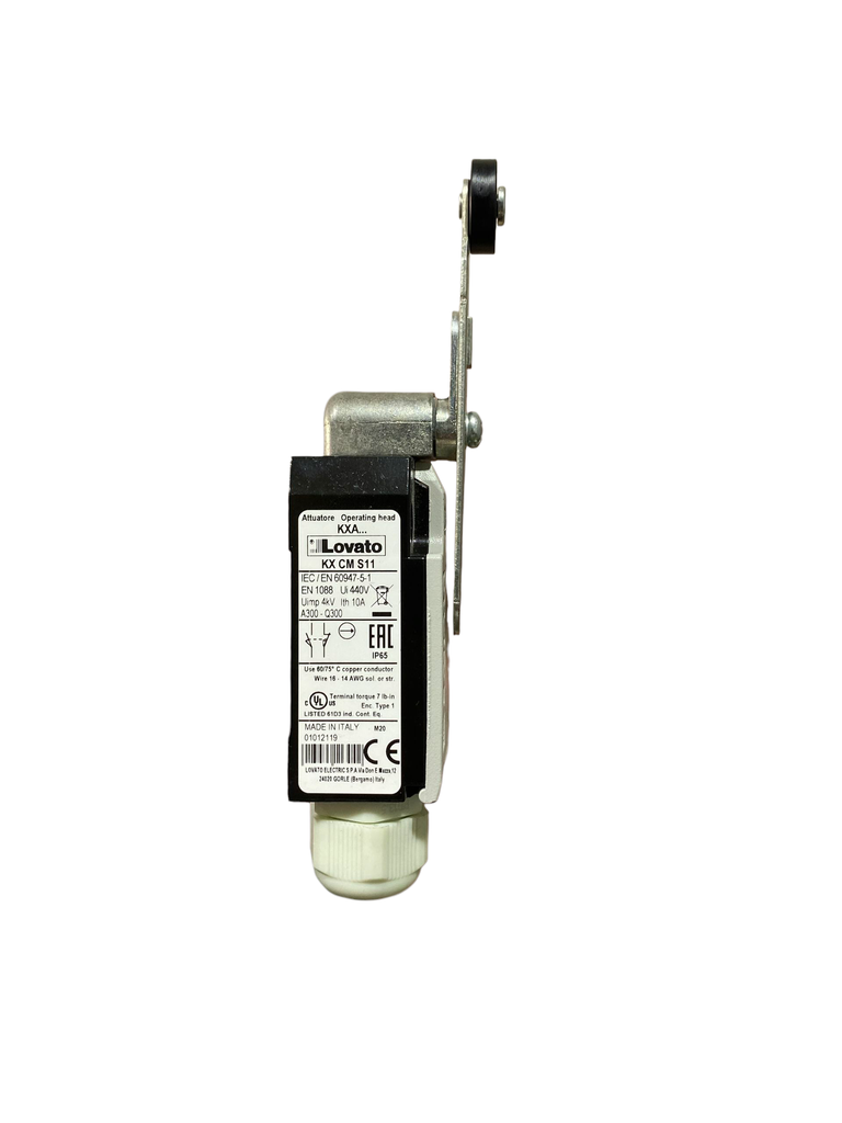 FINAL DE CARRERA 10A 1NO+1NC C/LEVA Y RUEDA AJUSTABLE KXCMS11+KXAF1 LOVATO