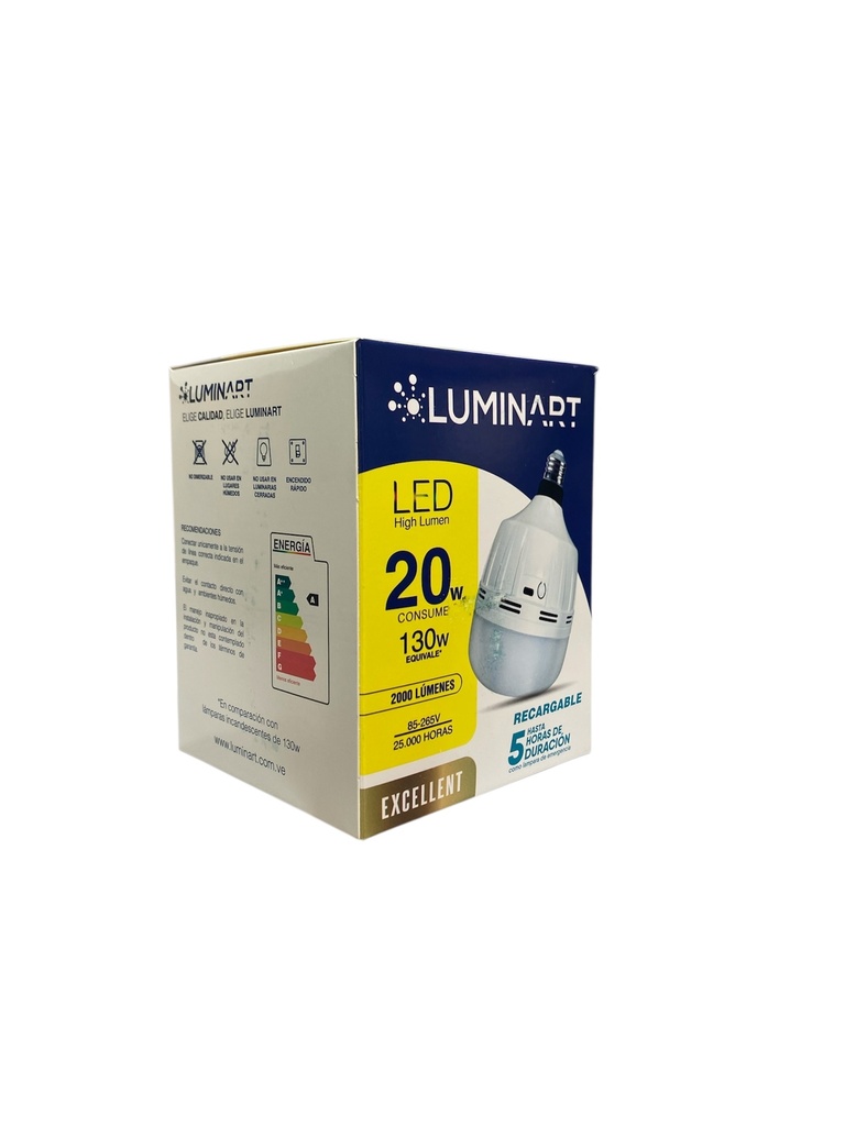 BOMBILLO LED 20W RECARGABLE 85-265VAC 6500K