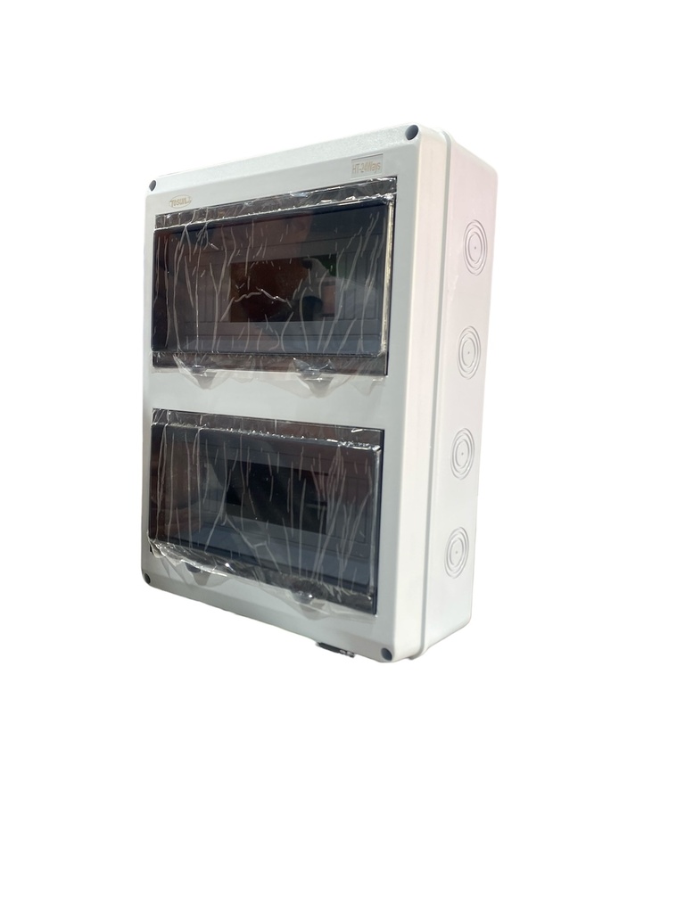 TABLERO DE DISTRIBUCIÓN PLASTICO 24 CIRCUITOS SUPERFICIAL INTEMPERIE RIEL DIN GRIS