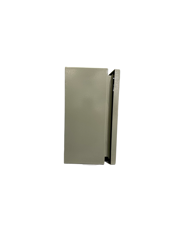 CAJA DE CONTROL 300x200x150mm IP65 USO EXTERIOR  C/PUERTA Y CERRADURA DOBLE FONDO PINTURA ELECTROSTATICA BEIGE