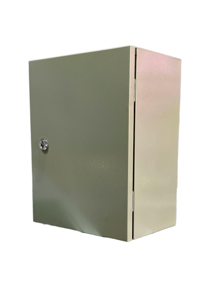 CAJA DE CONTROL 400x300x200mm IP65 USO EXTERIOR  C/PUERTA Y CERRADURA DOBLE FONDO PINTURA ELECTROSTATICA BEIGE 
