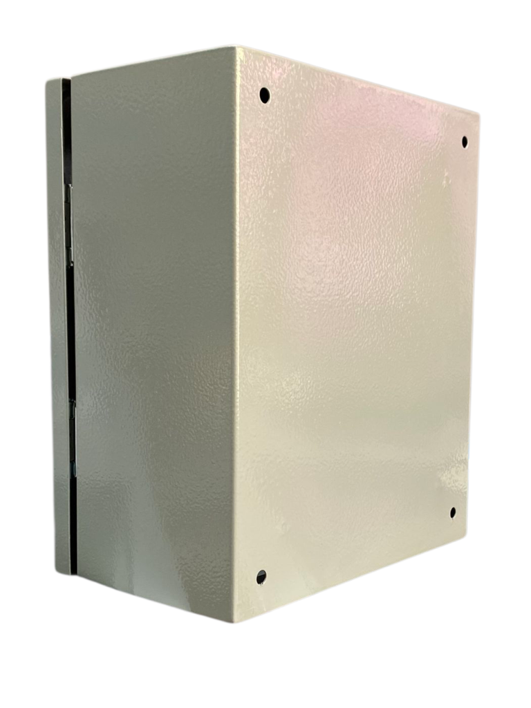 CAJA DE CONTROL 500X400X250mm IP66 USO EXTERIOR C/PUERTA Y CERRADURA DOBLE FONDO PINTURA ELECTROSTATICA BEIGE 
