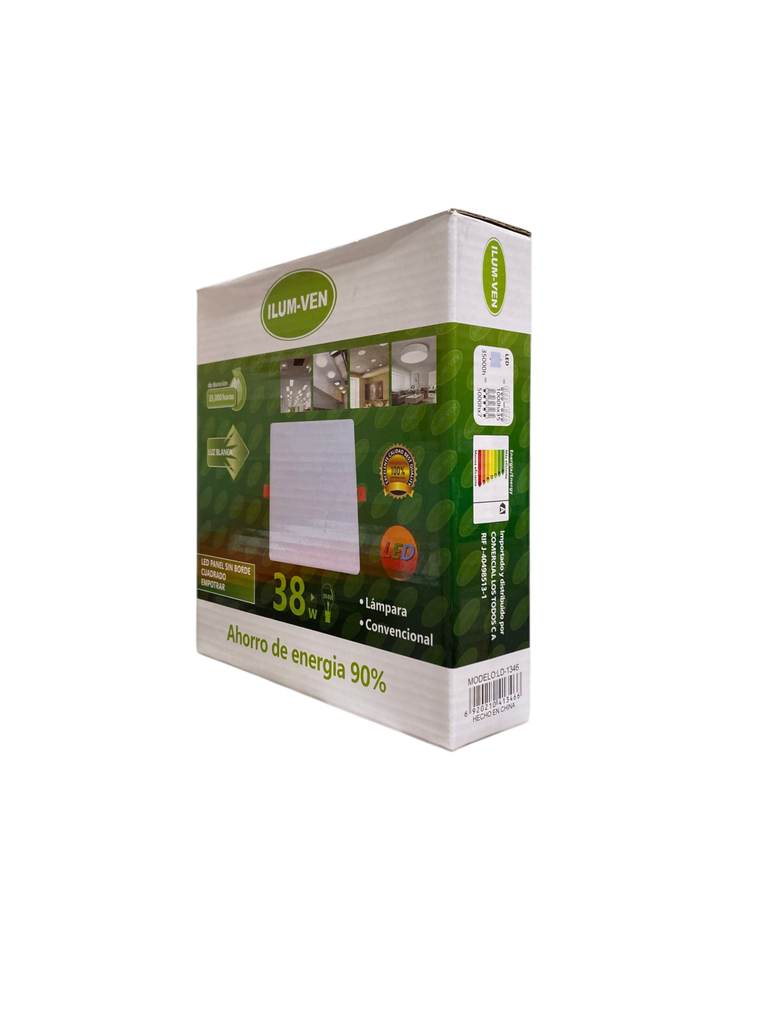 PANEL LED 38W CUADRADO EMPOTRABLE BORDE INFINITO 110-220V 