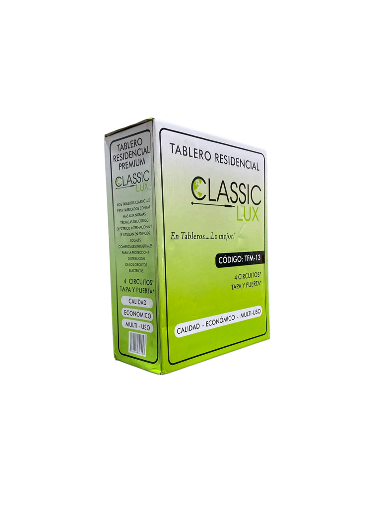 TABLERO RESIDENCIAL 4 CIRCUITOS EMPOTRABLE PREPONCHADA CON TAPA/PUERTA PINTURA ELECTROSTATICA GRIS 125 A 240 Vca