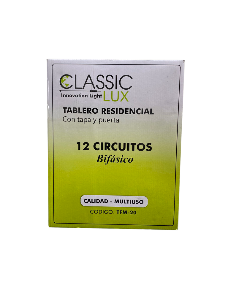 TABLERO RESIDENCIAL 12 CIRCUITOS MONOFASICO EMPOTRABLE PREPONCHADA C/PUERTA Y PINTURA ELECTROSTATICA GRIS 125A 
