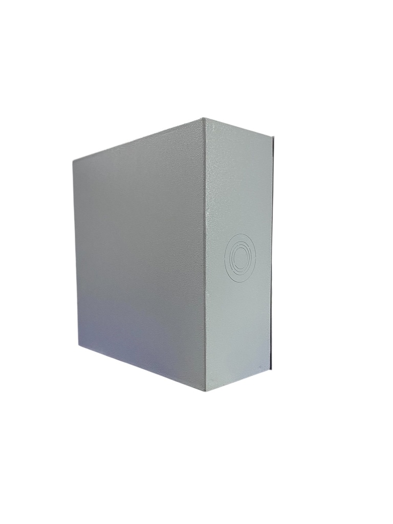 CAJA DE DERIVACION METALICA 250X250X100mm (10X10X4") LISA PINTURA ELECTROSTATICA GRIS INTENCOL