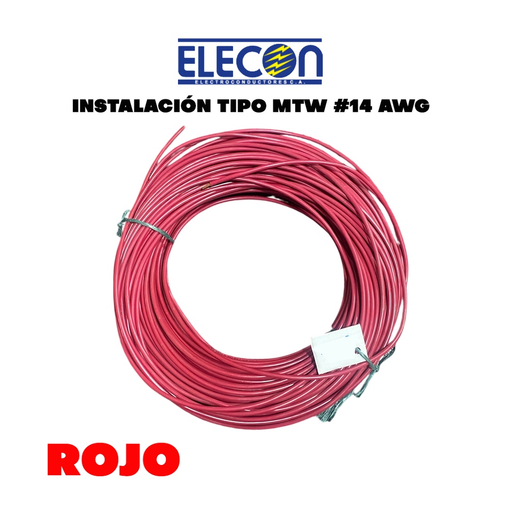CABLE 14 AWG MTW INSTALACION  105°C PVC CU CLASE B 1P 26H 600 V ELECON