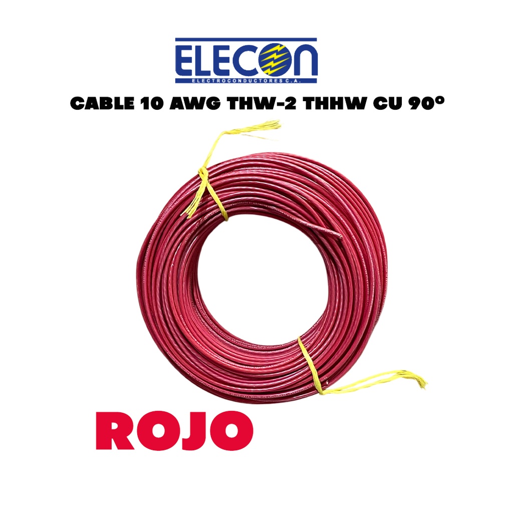 CABLE 10 AWG THW-2 THHW / CU 90°/ PVC 600V