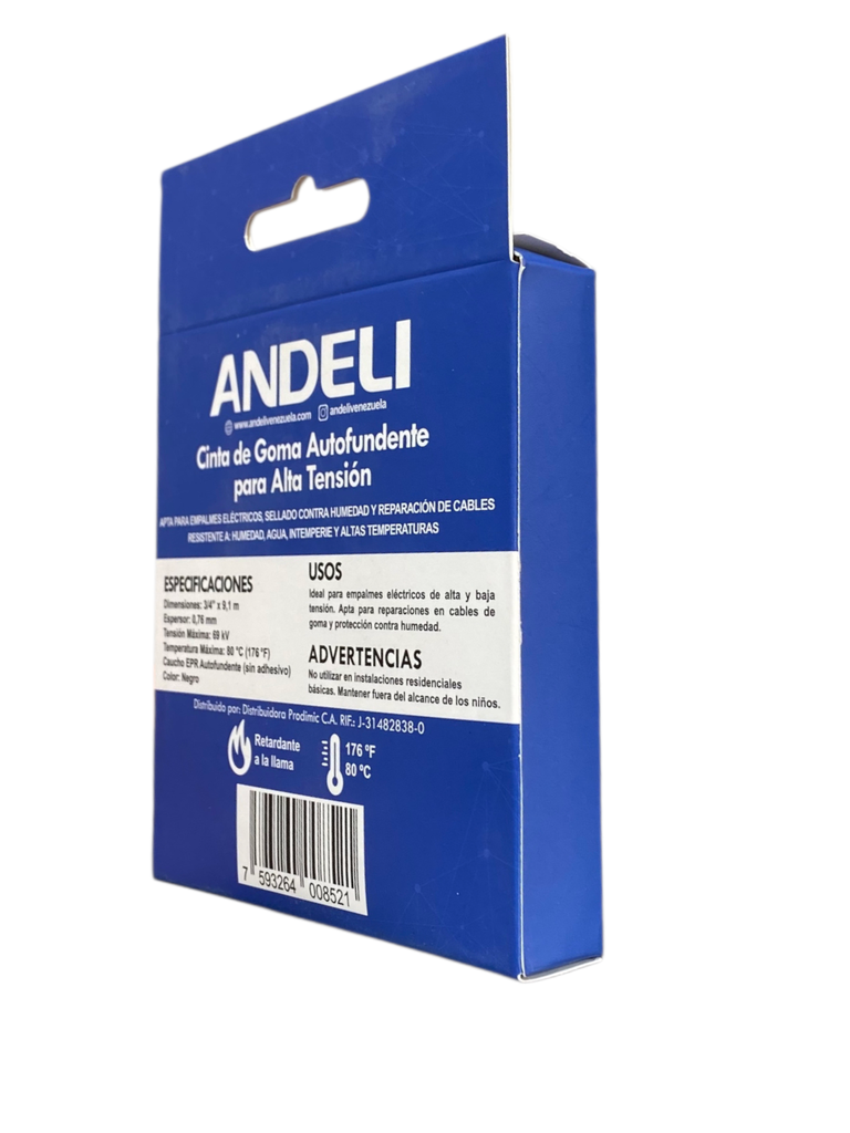 TEIPE - CINTA DE GOMA AUTOFUNDENTE PARA ALTA TENSION 3/4"X9.1m 69KV ANDELI