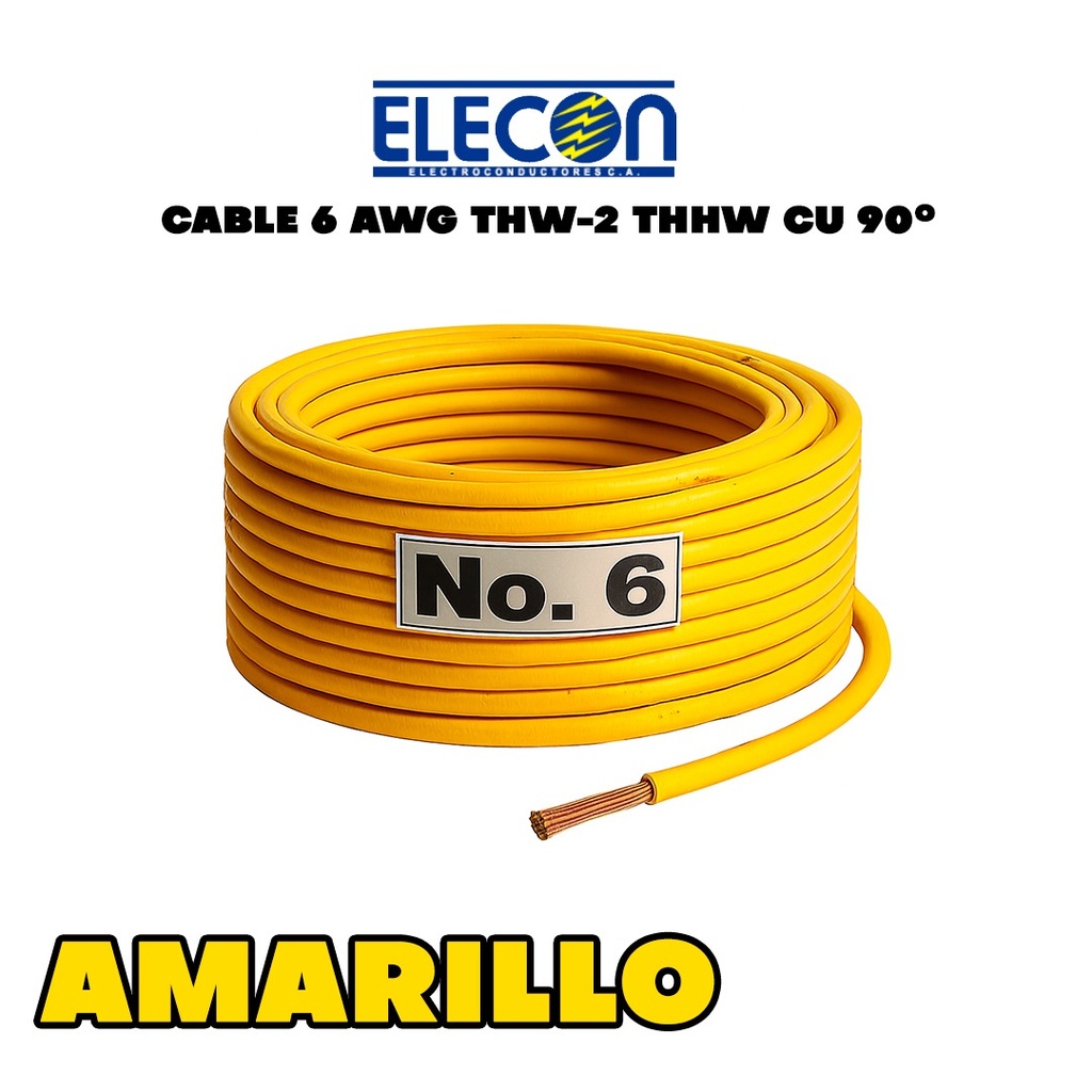 CABLE 6 THW-2  THHW / AWG CU 90º/PVC 600V ELECON