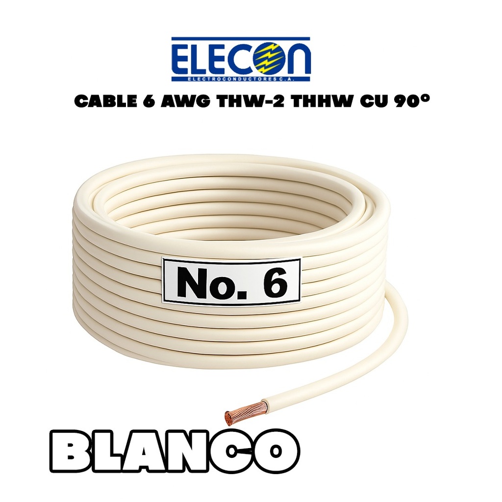 CABLE 6 THW-2  THHW / AWG CU 90º/PVC 600V ELECON