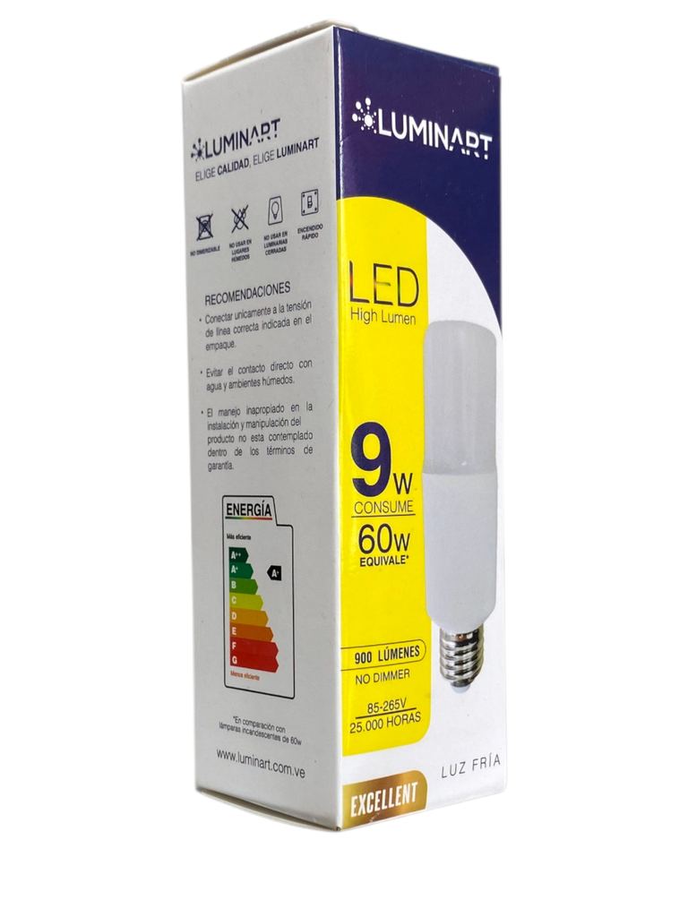 BOMBILLO LED 9W TUBULAR 85-265V 6500K HIGH LUMEN