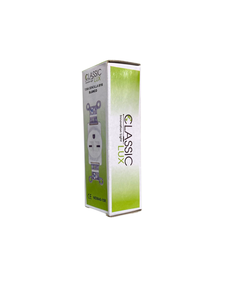 TOMACORRIENTE SENCILLO TIPO CHINO15AMP,250V, NEMA 6-15R CLASSIC LUX 