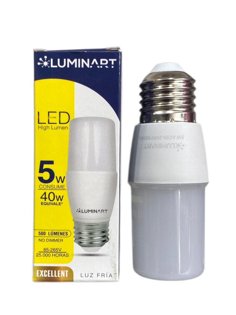 BOMBILLO LED 5W TUBULAR 85-265V 6.500°K