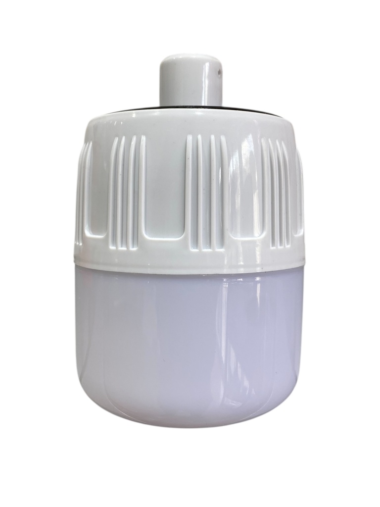 BOMBILLO LED 50W RECARGABLE E27 C/USB Y PANEL SOLAR