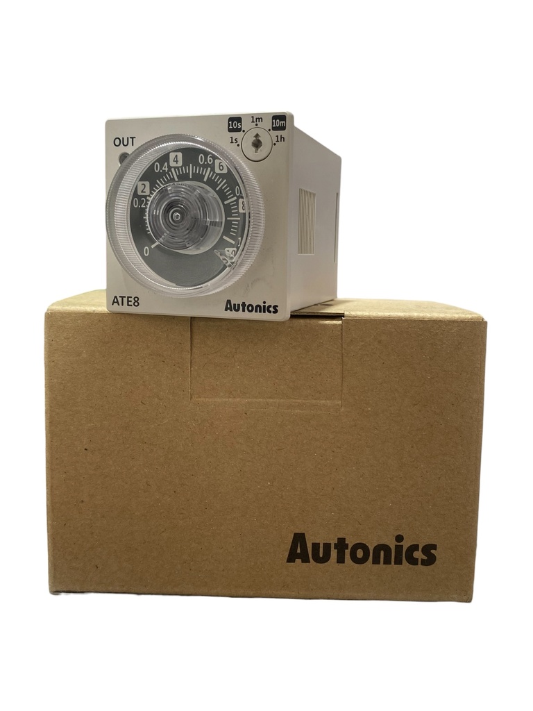 TEMPORIZADOR ANALOGICO 8 PINES/ ON DELAY/ 0.1-1 SEG/ 1-10 MIN/ 1 HORAS/ SAL: SPDT + A INSTANTANEO/ ALIMENT: 110V-220V AC/ 24-240V