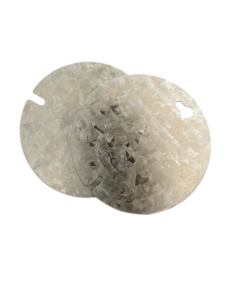 TAPA CIEGA METALICA REDONDA 4" LISA GALVANIZADA