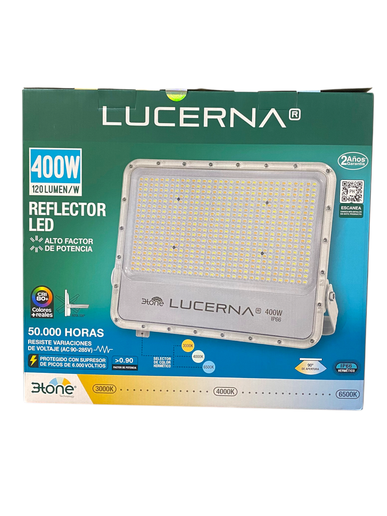 REFLECTOR LED 400W 3 TONE 90-285 V 120 LM/W IP66 RP400PH3T LUCERNA 