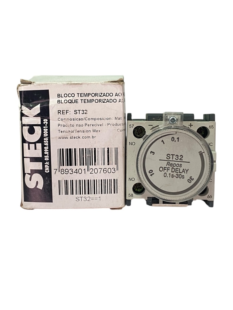 BLOQUE DE CONTACTO AUXILIAR  1NO+1NC MONTAJE FRONTAL TEMPORIZADOR AI TRABAJO 0,1-30S