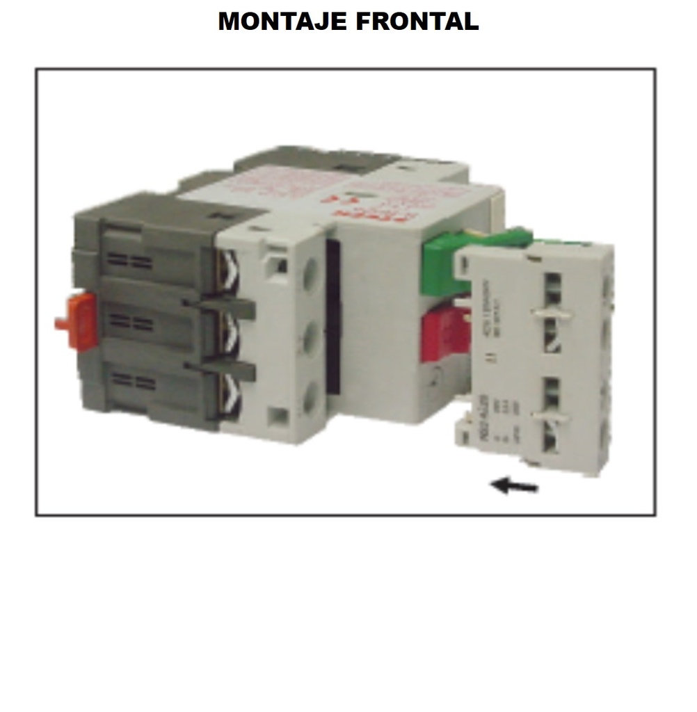 BLOQUE DE CONTACTO AUXILIAR 1NO+1NC MONTAJE FRONTAL GUARDAMOTOR FRAME 25
