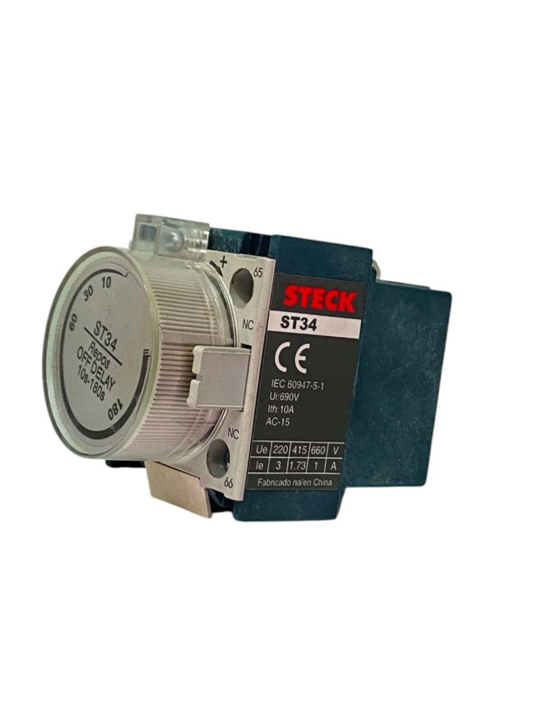 BLOQUE DE CONTACTO AUXILIAR 1NO+1NC MONTAJE FRONTAL TEMPORIZADORA AL TRABAJO 10-180S