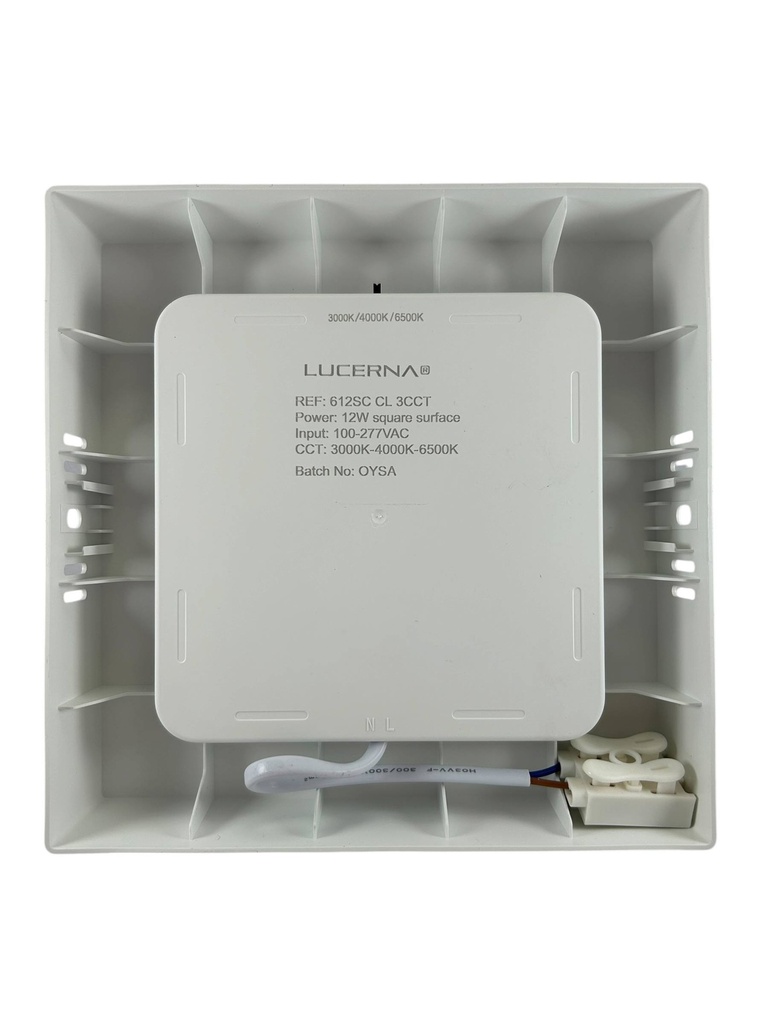 PANEL LED 12W CUADRADO SUPERFICIAL 100-277V IP20 3 TONOS (3K,4K Y 6K) COMPACT LUMEN