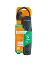 REGLETA SUPRESOR DE PICOS 350 JOULES 6 TOMAS CON CABLE 0,8 m INTERRUPTOR 10A GMT-6-120S08 