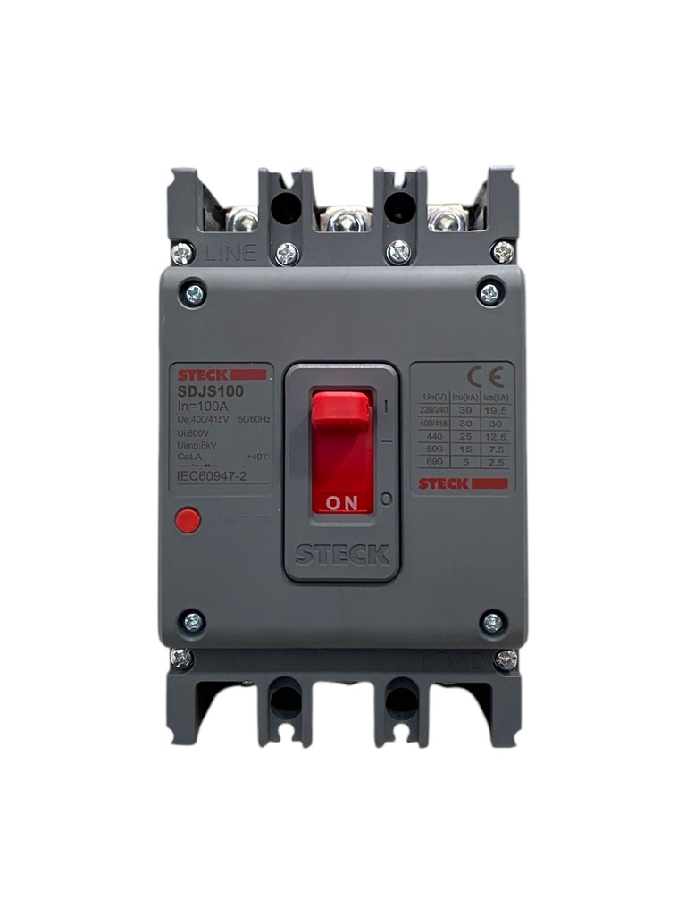 BREAKER 3X100A CAJA MOLDEADA  36 KACC/220 V - 25 KACC/440 V SDJS100 STECK