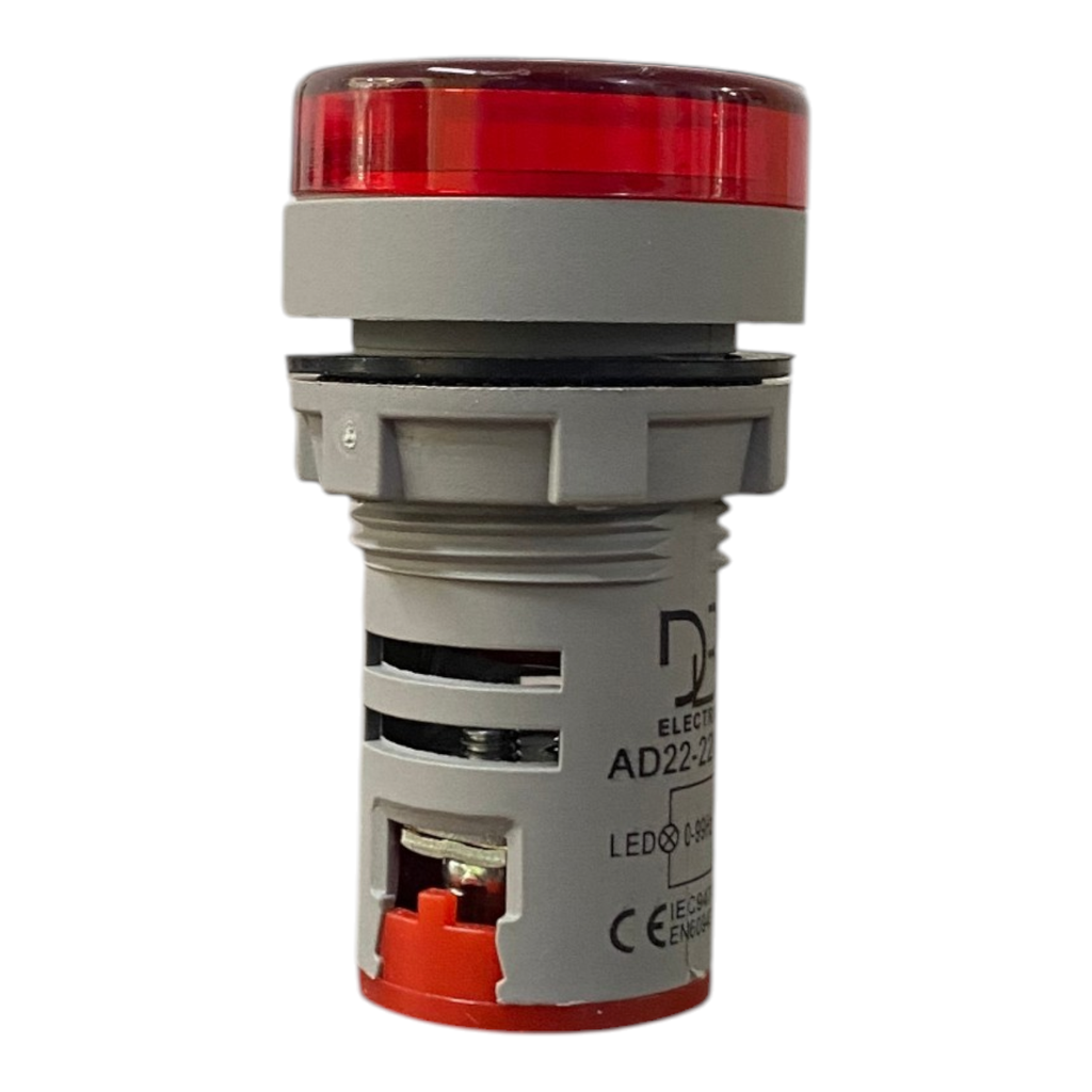 LUZ PILOTO LED 0-99Hz ROJO C/INDICADOR DE FRECUENCIA DIGITAL 22mm