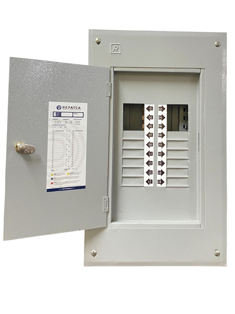 TABLERO NLAB418AB225E MONOFASICO 120/240V 4 HILOS (2L+N+T) 18 CIRCUITOS C/P 2X225A EMPOTRABLE