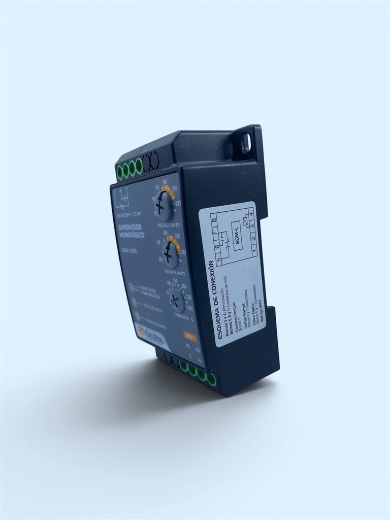 SUPERVISOR DE VOLTAJE MONOFASICO HASTA 1 HP 220 VCA GSM-L220 EXCELINE