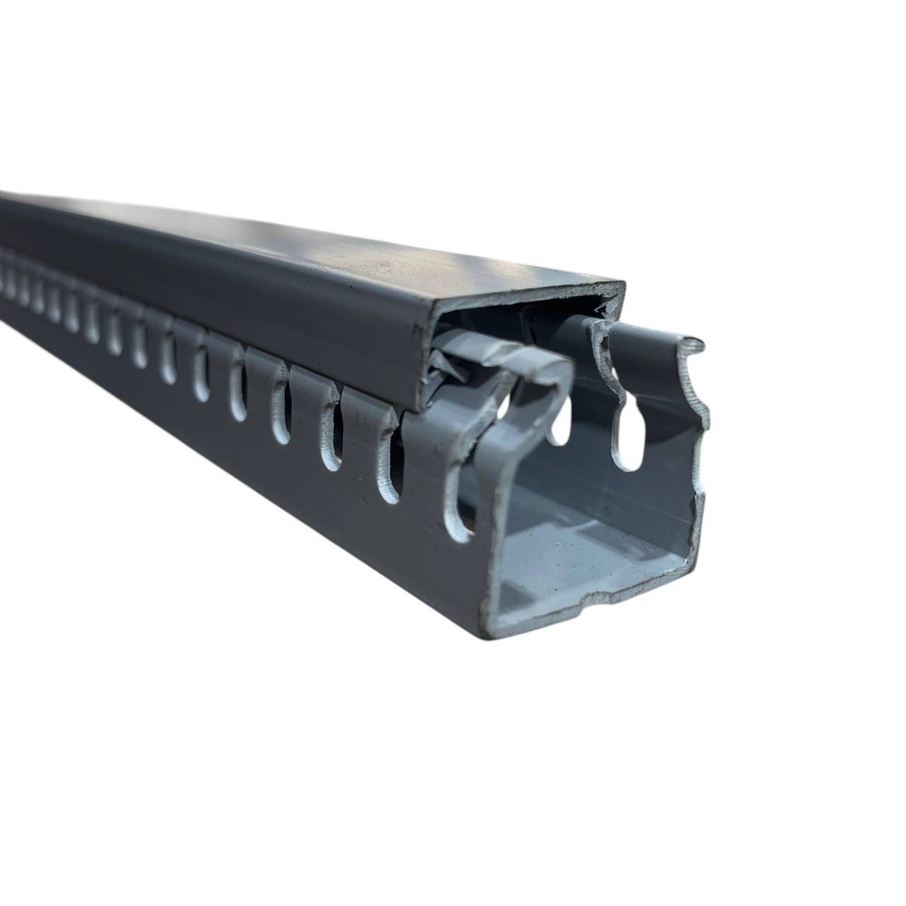 CANALETA RANURADA 25X25mm x 2m C/TAPA PVC  GRIS