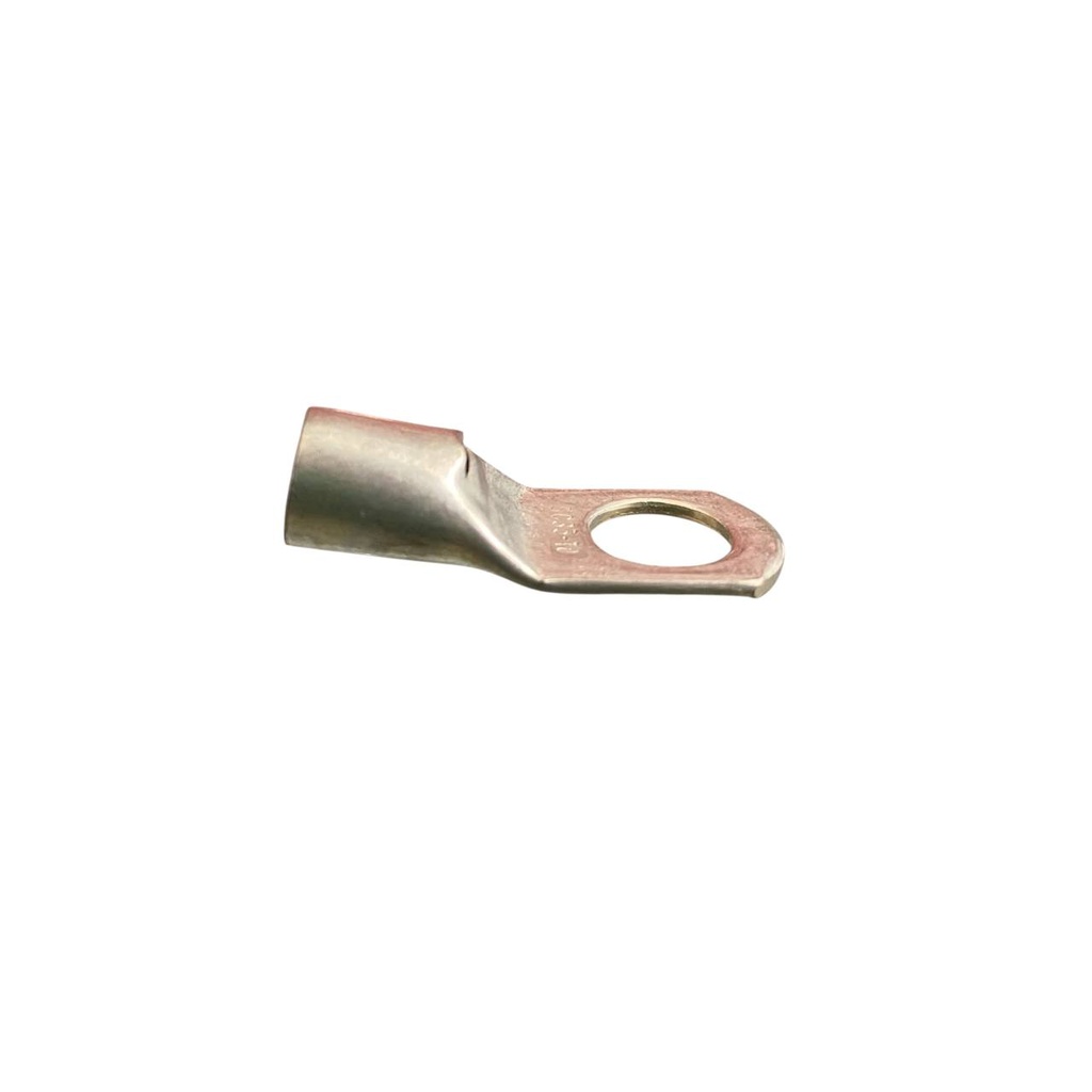TERMINAL ANILLO 1H P/CABLE #2AWG OJAL 3/8" 10mm (35 mm2) COBRE ESTAÑADO CAÑON CORTO