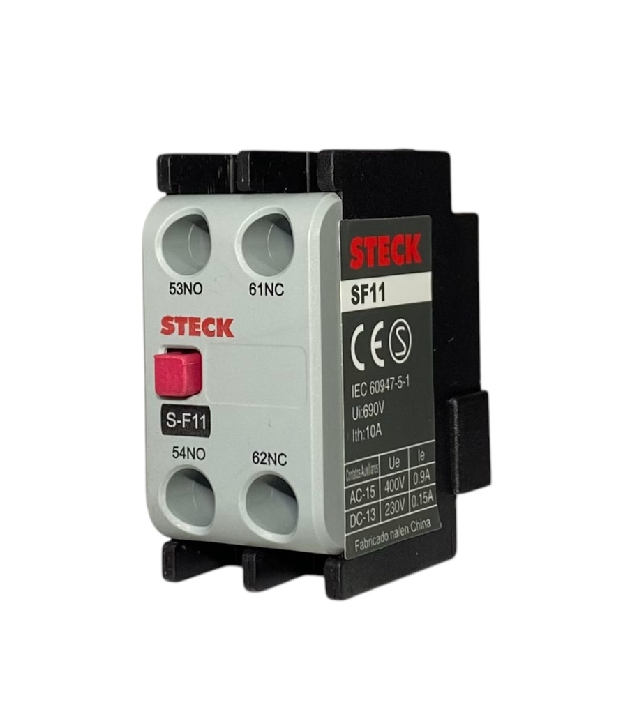 BLOQUE DE CONTACTO AUXILIAR 1NO+1NC MONTAJE FRONTAL PARA CONTACTOR
