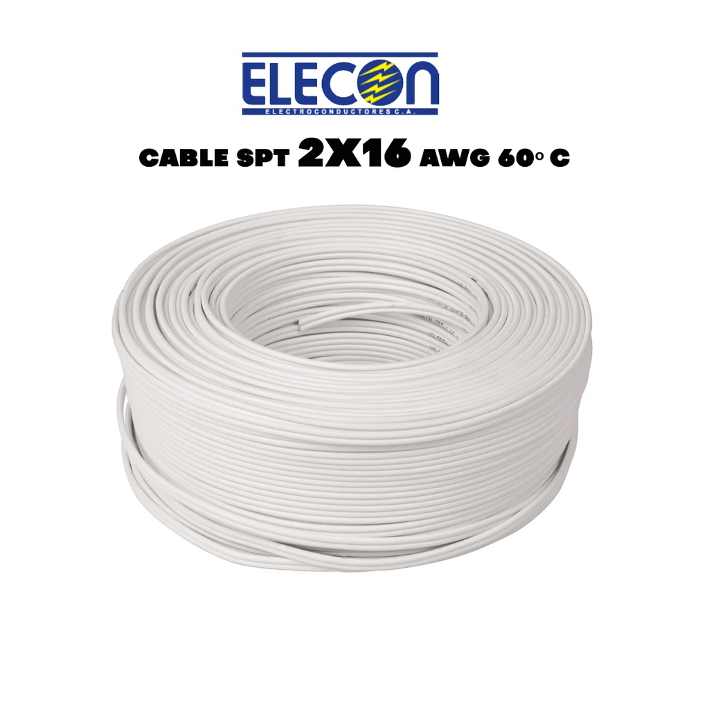 CABLE SPT 2X16 AWG 60°C PVC CU CLASE B BIPOLAR 16H 300 V ELECON