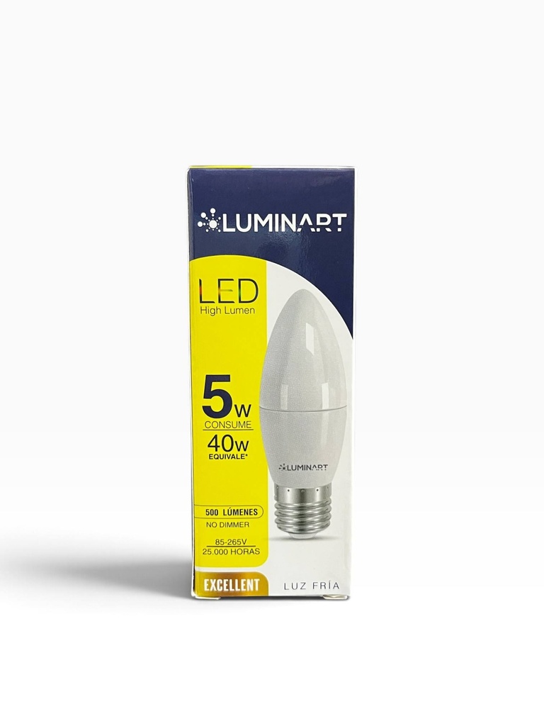 BOMBILLO LED 5W TIPO VELA E27 6500K