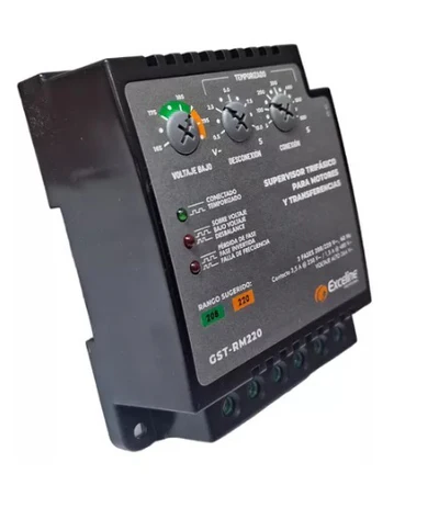 SUPERVISOR DE VOLTAJE TRIFASICO P/MOTORES, TRANSFERENCIAS Y BOMBAS 440/480 V GST-RM440 EXCELINE