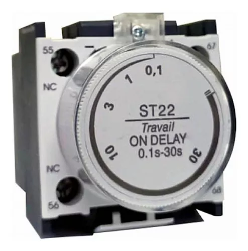 BLOQUE DE CONTACTO AUXILIAR 1NO+1NC  MONTAJE  FRONTAL TEMPORIZADOR  AL TRABAJO 0,1-30 S ON DELAY STECK