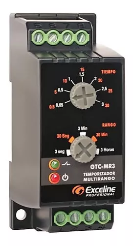 TEMPORIZADOR MULTIRANGO ENTRE 0,05S -3 HRS 120/220V 