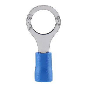 TERMINAL ANILLO AZUL P/CABLE 16-14AWG OJAL 5/16 D 8.4MM 21/64 PLG