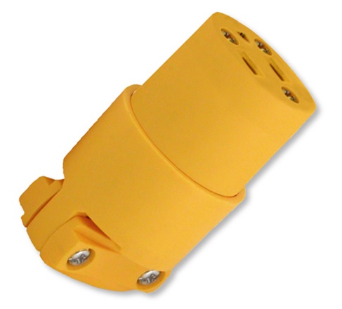 TOMACORRIENTE HEMBRA AEREO PLASTICO AMARILLO 2P+T 15 A 110-130 Vca TOM-15 FERMETAL