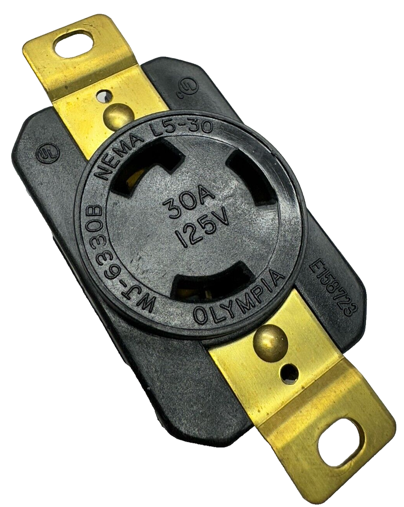 TOMACORRIENTE P/GENERADORES ELECTRICOS 3P 30A 125V MEDIA VUELTA MONOFASICO NEMA L5-30