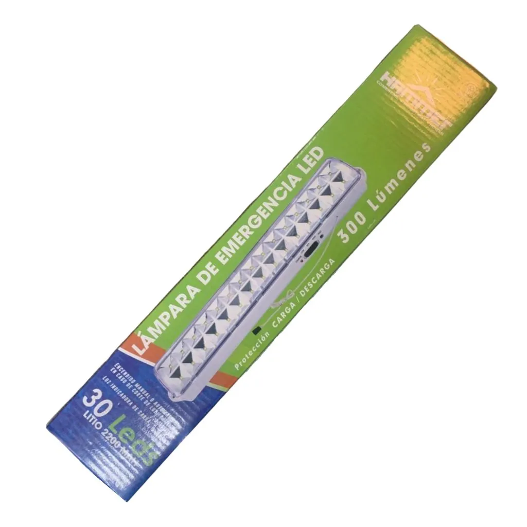 LAMPARA DE EMERGENCIA LED 30 LEDS LITIO 2200 MAH 