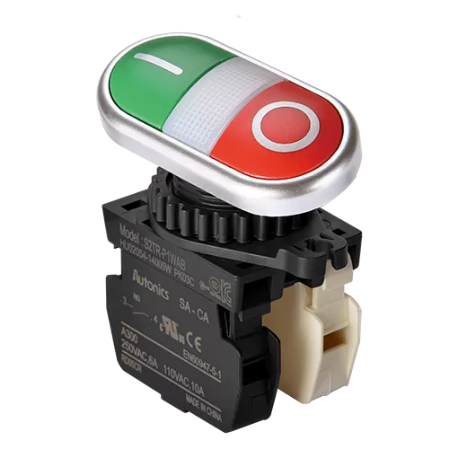 PULSADOR DOBLE START-STOP 22MM 1NA+1NC. 