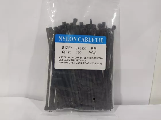 AMARRE-TIRRAP DE NYLON NEGRO 3X100MM (100 UNIDADES)