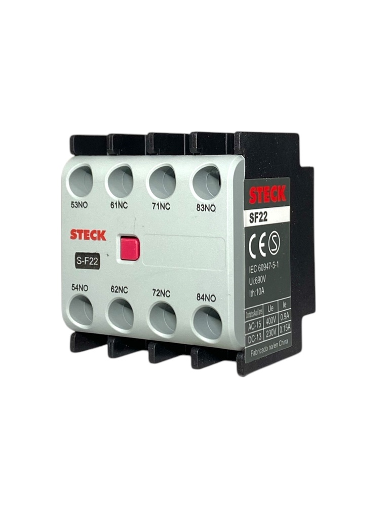 BLOQUE DE CONTACTO AUXILIAR 2NO+2NC MONTAJE FRONTAL PARA CONTACTOR