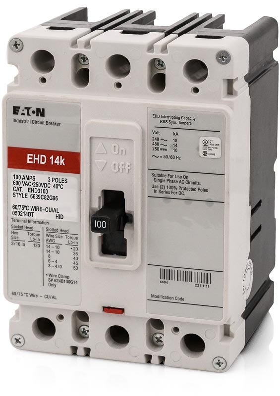BREAKER 3X100 A CAJA MOLDEADA  240V/18KA 480V/14KA 